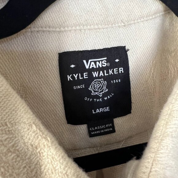 Vans Off The Wall Mens Antique White Walker L/S Flannel Shirt Size L - Picture 6 of 11